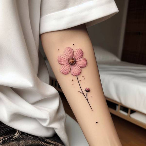 Cosmos Flower Forearm Tattoo 2