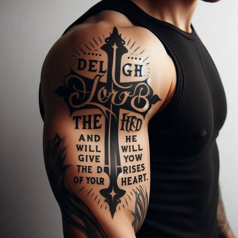 Cross Tattoo With Bible Verse 1