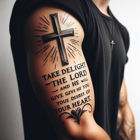 Cross Tattoo With Bible Verse 2