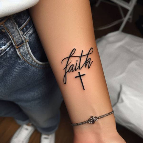 Cursive Faith Tattoo 1