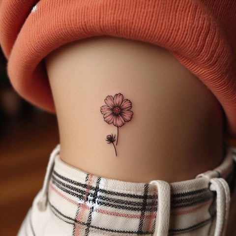 Cute Cosmos Flower Tattoo 1