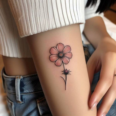 Cute Cosmos Flower Tattoo 2
