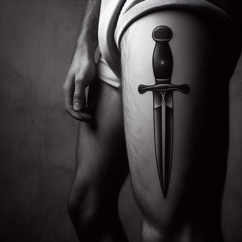 Dagger Thigh Tattoo