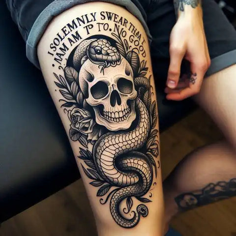 Death Eater Thigh Tattoo 1