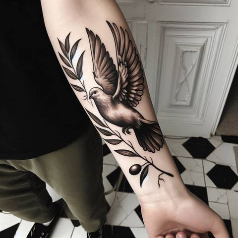 Dove With Olive Branch Tattoo 1