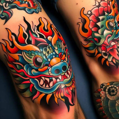 Dragon Knee Tattoo 2