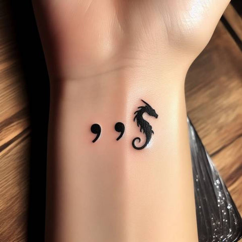 Dragon Semicolon Tattoo