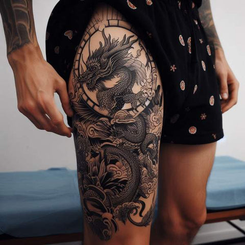 Dragon Thigh Tattoo 1