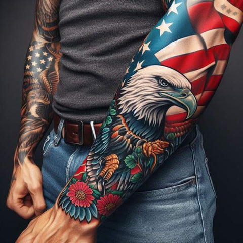 Eagle American Flag Tattoo 2