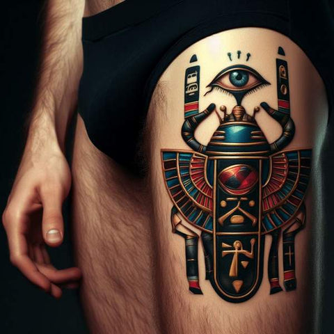 Egyptian Thigh Tattoo
