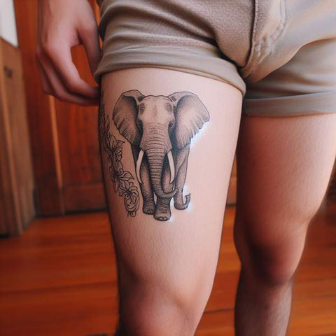 Elephant Thigh Tattoo