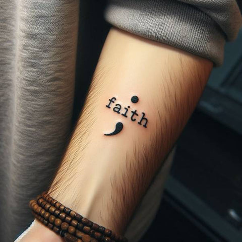 Faith Semicolon Tattoo