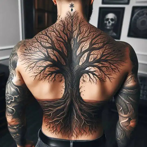 Family Tree Back Tattoo 1