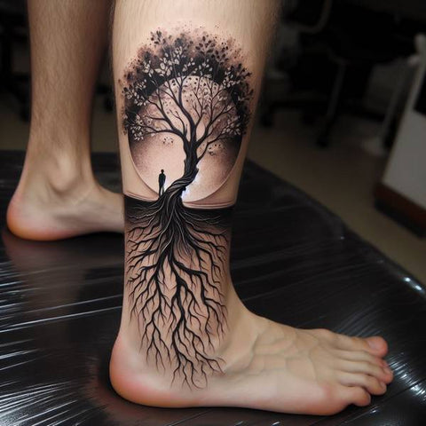 Family Tree Leg Tattoo 1