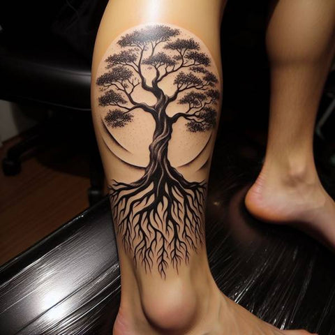 Family Tree Leg Tattoo 2