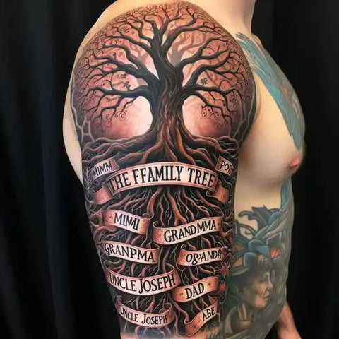 Family Tree Sleeve Tattoo 2
