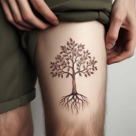 Family Tree Thigh Tattoo 1