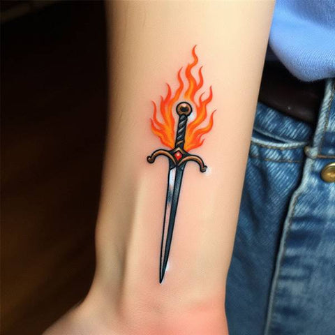 Flaming Sword Tattoo 2