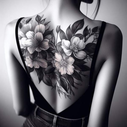 Floral Back Tattoo