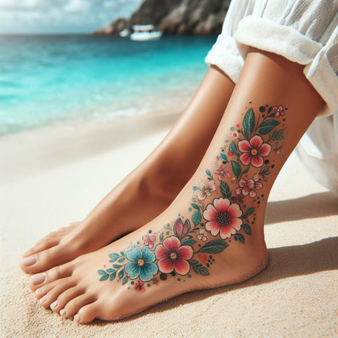 Floral Foot Tattoo 1
