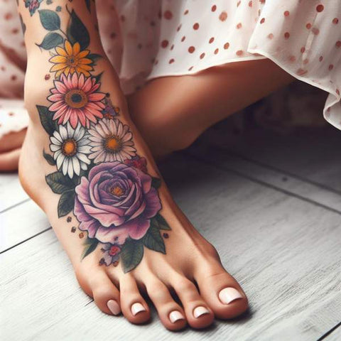 Floral Foot Tattoo 2