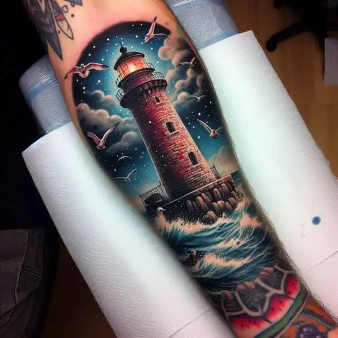 Forearm Lighthouse Tattoo 1
