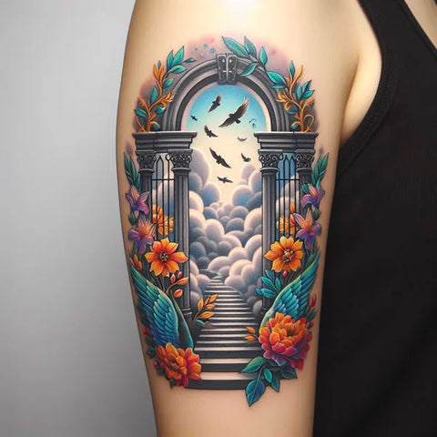 57 Glorious And Meaningful Gates of Heaven Tattoo Ideas To Dispel The ...