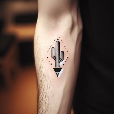 Geometric Cactus Tattoo 2