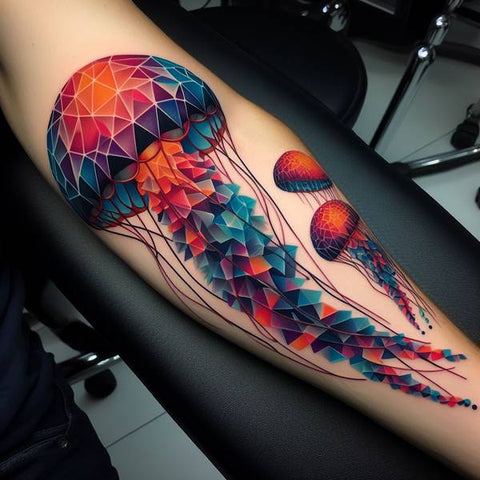 Geometric Jellyfish Tattoo 1