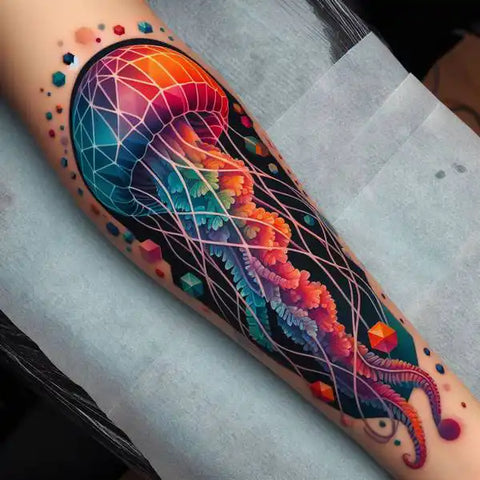 Geometric Jellyfish Tattoo 3