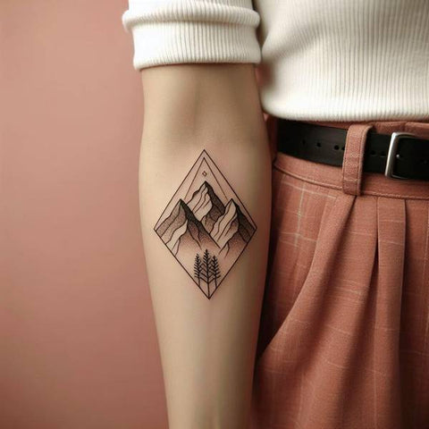 Geometric Mountain Tattoo 1
