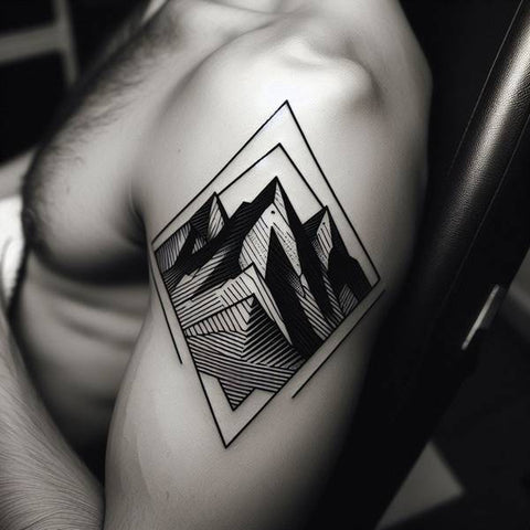 Geometric Mountain Tattoo 2