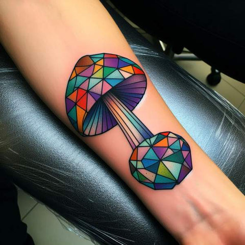 Geometric Mushroom Tattoo 3