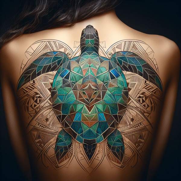 Geometric Turtle Tattoo 2