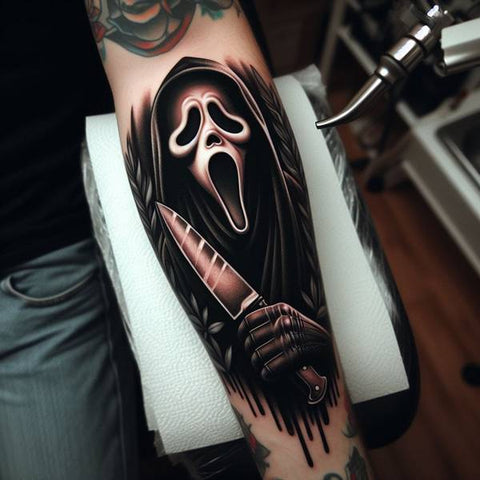 Ghostface Tattoo On Forearm 1