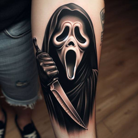 Ghostface Tattoo On Forearm 2