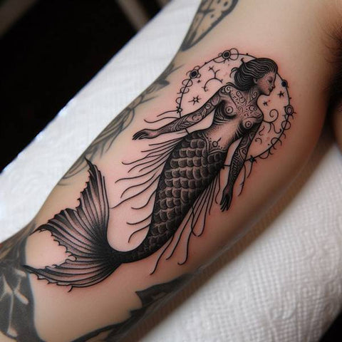 Gothic Mermaid Tattoo