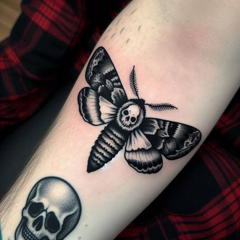 Gothic Moth Tattoo 1
