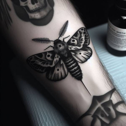 Gothic Moth Tattoo