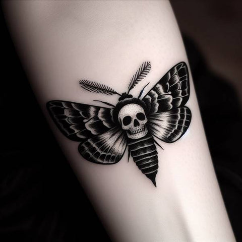 Gothic Moth Tattoo 3