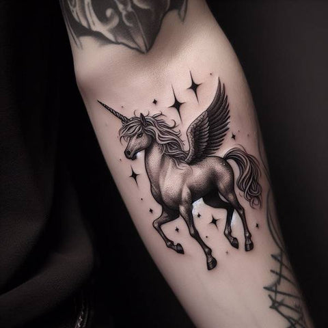 Gothic Unicorn Tattoo 2