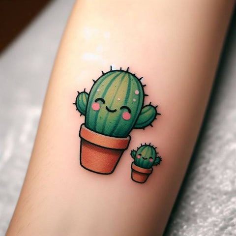 Happy Cactus Tattoo 3