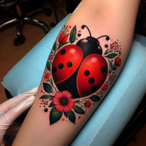 Heart Ladybug Tattoo 2