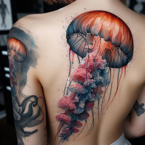Jellyfish Back Tattoo 1