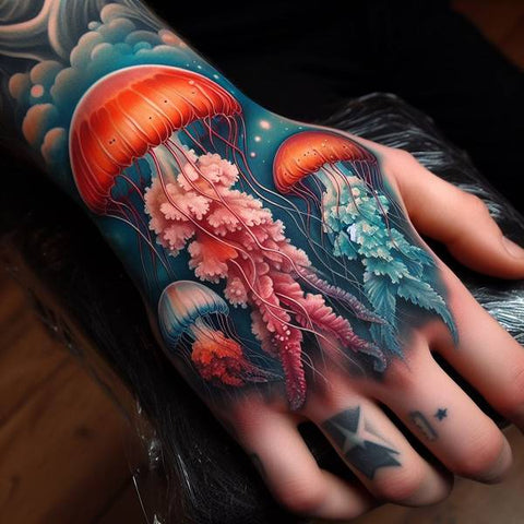 Jellyfish Hand Tattoo 1