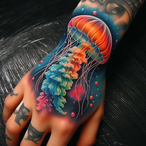 Jellyfish Hand Tattoo 2