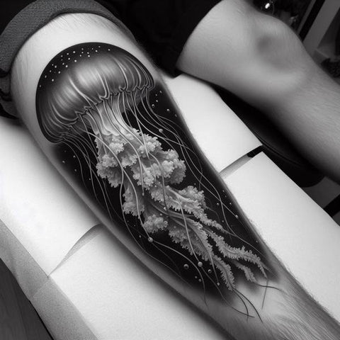 Jellyfish Leg Tattoo