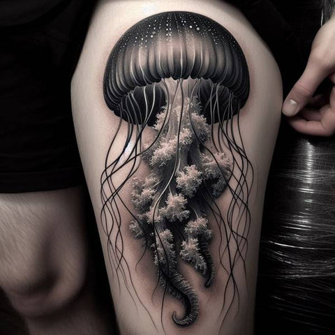 Jellyfish Tattoo Black and White
