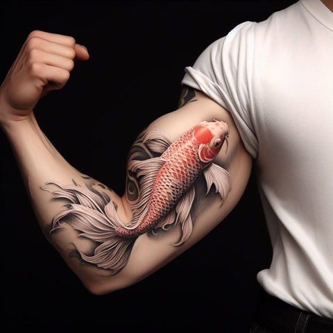Koi Fish Bicep Tattoo