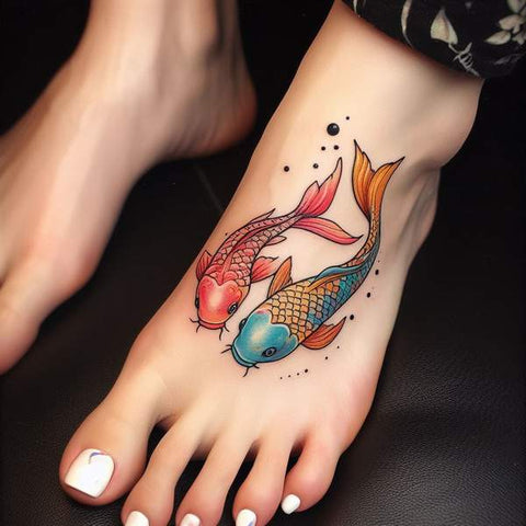 Koi Fish Foot Tattoo